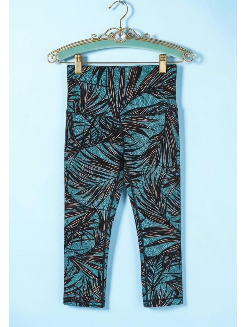 Lululemon High Rise Crop Geometric Botanical Palm Print Yoga Pants Extra Small - Picture 3 of 9